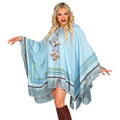 Luxushimmelblauer Indianer Poncho Unisex