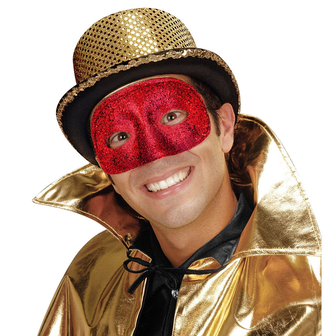 Op deze afbeelding zie je een Accessoires, van het merk Widmann. Oogmasker Acapulco Glitter Rood