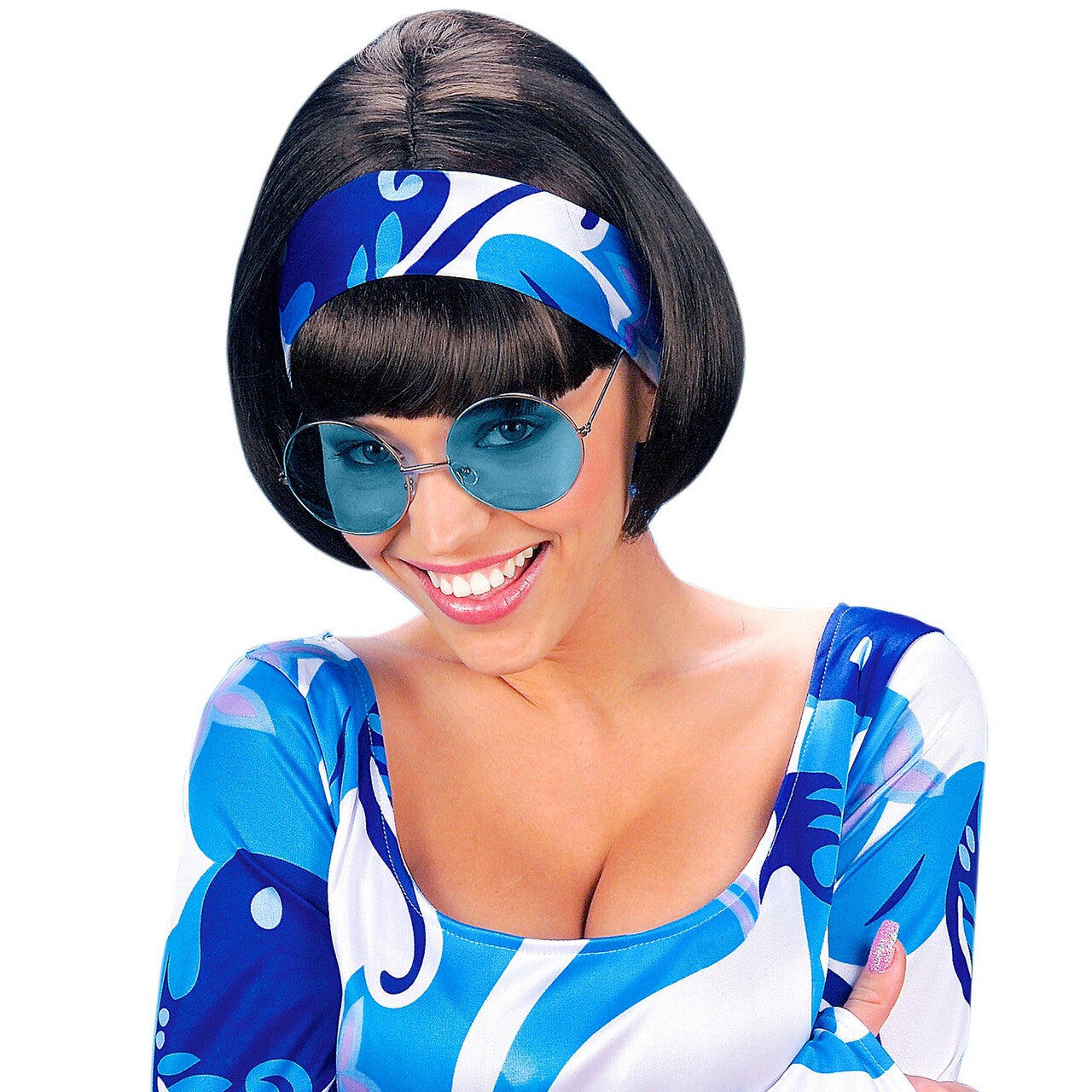 Op deze afbeelding zie je een Accessoires, van het merk Widmann. Lekker Grote Jaren 70 Bril Blauw