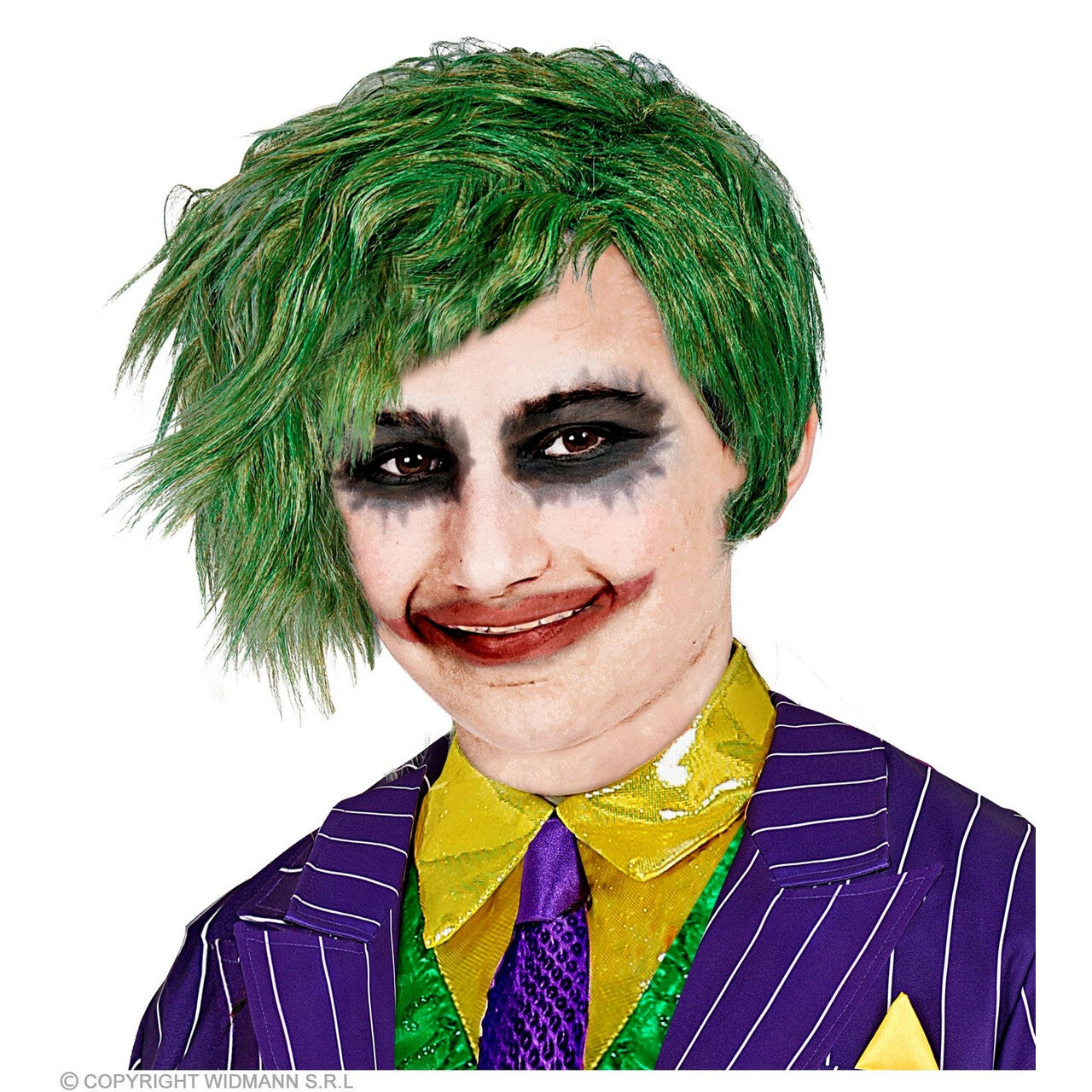 Op deze afbeelding zie je een Accessoires, van het merk Widmann. No Joke Joker Pruik Kind