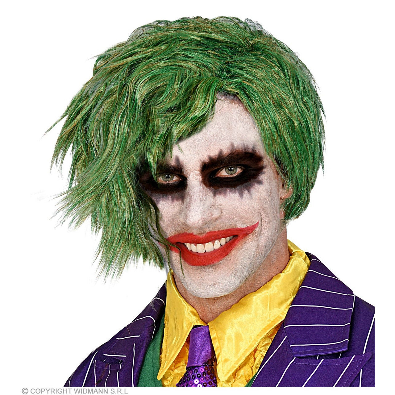 Op deze afbeelding zie je een Accessoires, van het merk Widmann. Groene Superschurk Joker Pruik