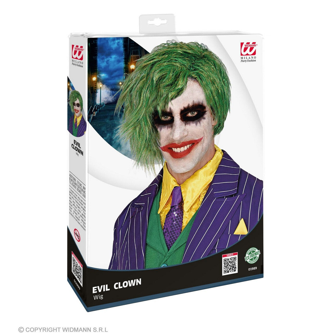 Op deze afbeelding zie je een Accessoires, van het merk Widmann. Groene Superschurk Joker Pruik