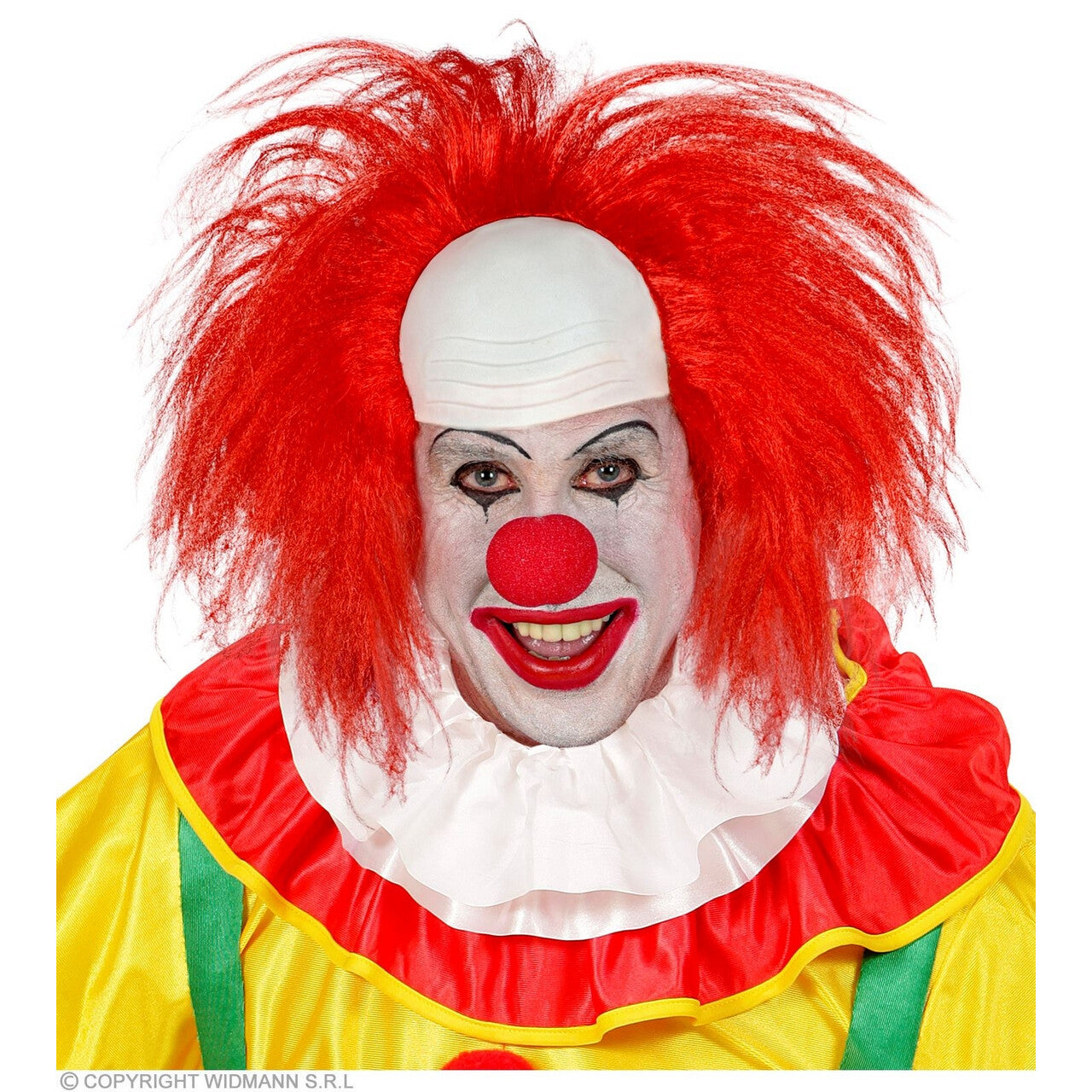 Op deze afbeelding zie je een Accessoires, van het merk Widmann. Felrode Boze Clown Kapsel
