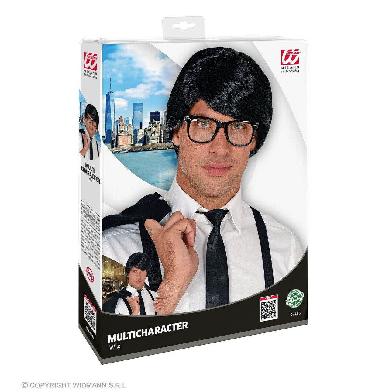 Op deze afbeelding zie je een Accessoires, van het merk Widmann. Dave Wave Pruik Zwart