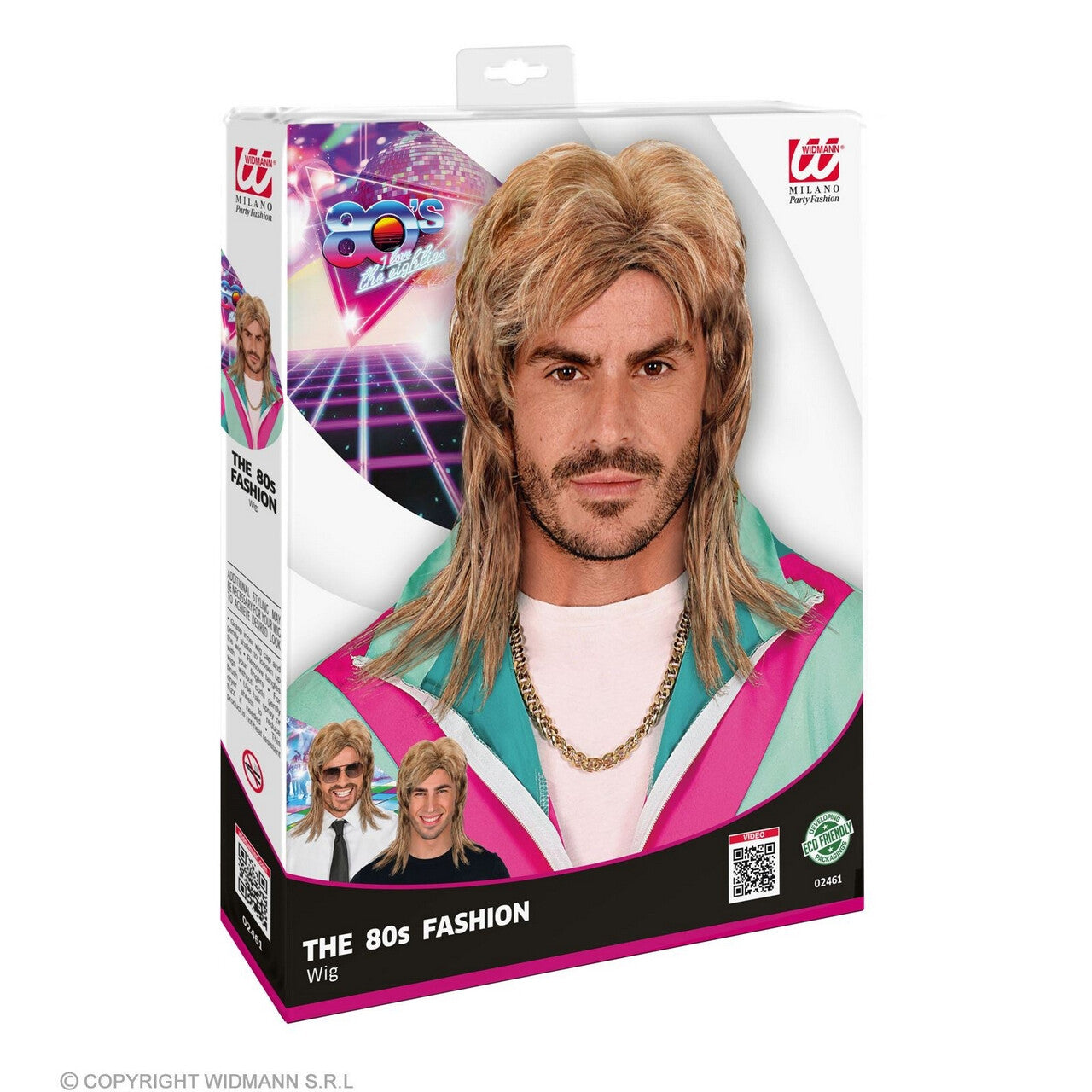 Op deze afbeelding zie je een Accessoires, van het merk Widmann. 80s Pruik Freddy
