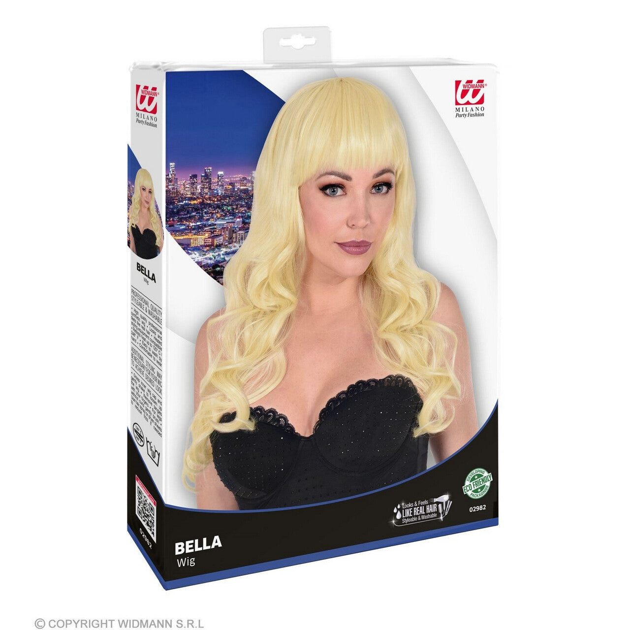 Op deze afbeelding zie je een Accessoires, van het merk Widmann. Pruik Bella Von Krull, Blond