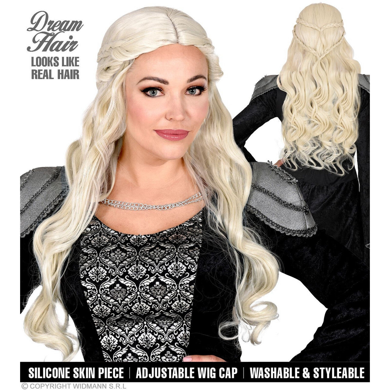 Op deze afbeelding zie je een Accessoires, van het merk Widmann. Pruik Draken Koningin Daenerys
