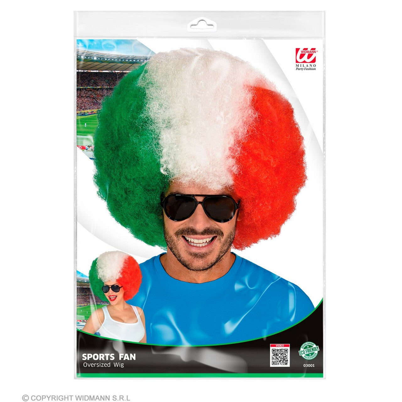 Op deze afbeelding zie je een Accessoires, van het merk Widmann. Super Afro Pruik Italie