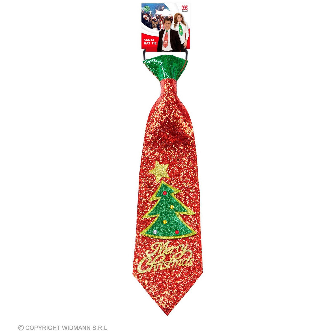 Op deze afbeelding zie je een Accessoires, van het merk Widmann. Sparkle Xmas Stropdas Rood