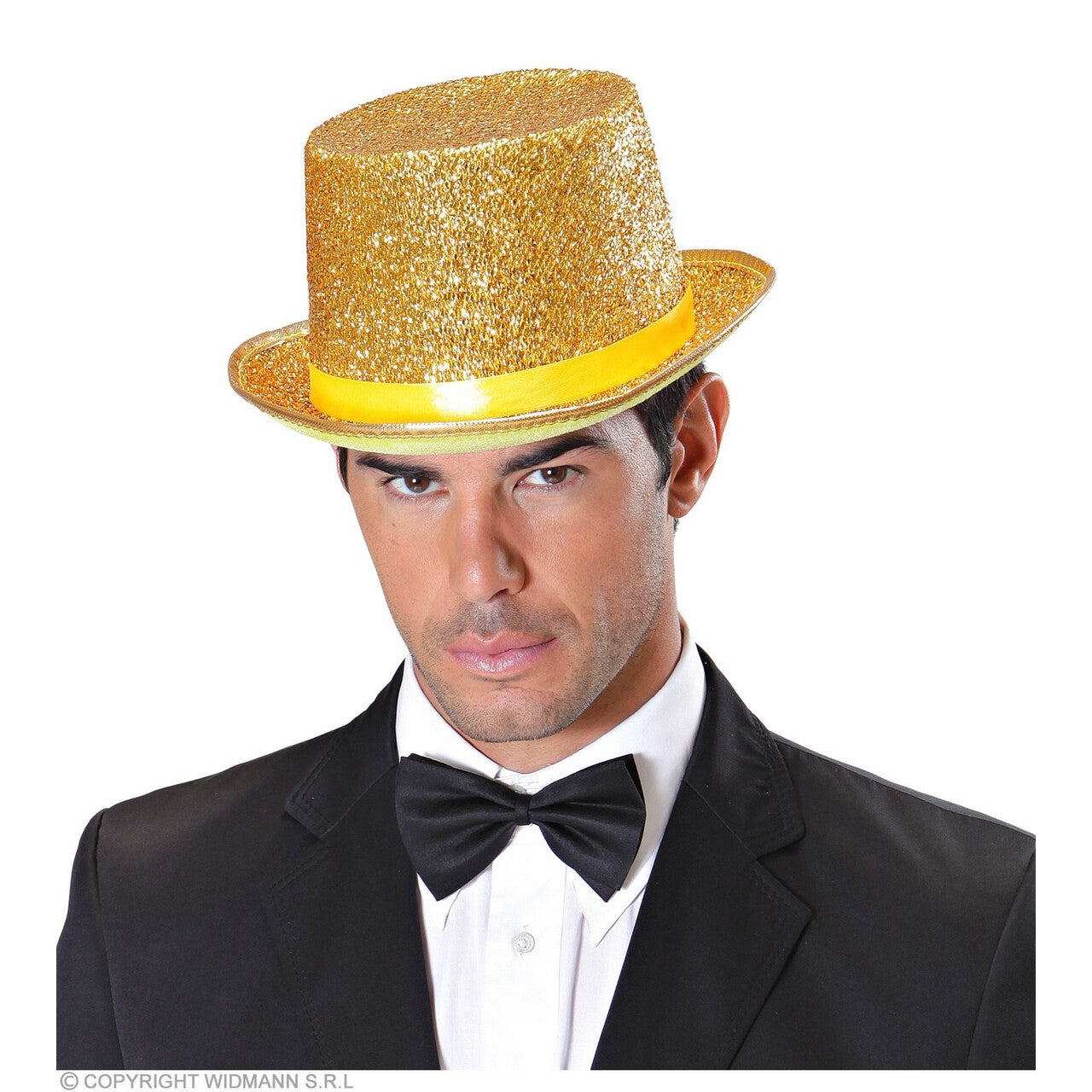 Op deze afbeelding zie je een Accessoires, van het merk Widmann. Gouden Show Meester Hoed, Lurex