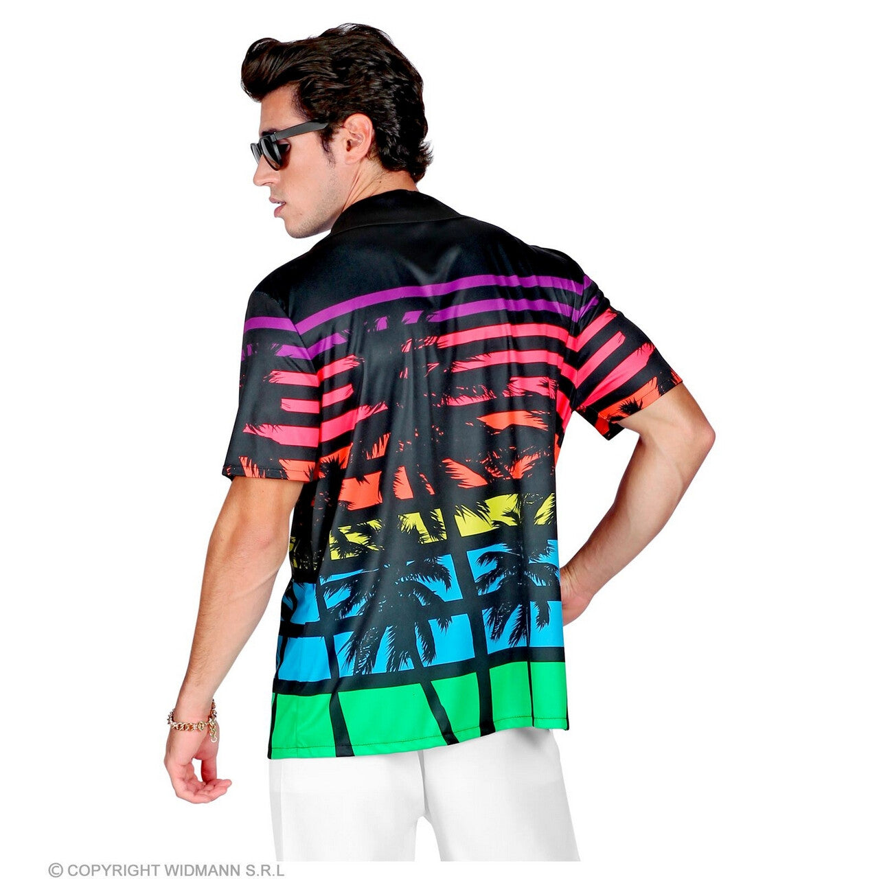 Op deze afbeelding zie je een Kostuums, van het merk Widmann. 80s Miami Palm Shirt Man