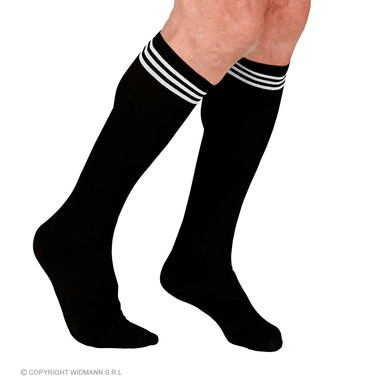 Op deze afbeelding zie je een Accessoires, van het merk Widmann. Scheidsrechter Sokken Lang Zwart