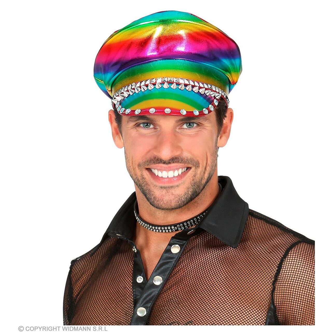 Op deze afbeelding zie je een Accessoires, van het merk Widmann. Race Naar De Regenboog Biker Pet