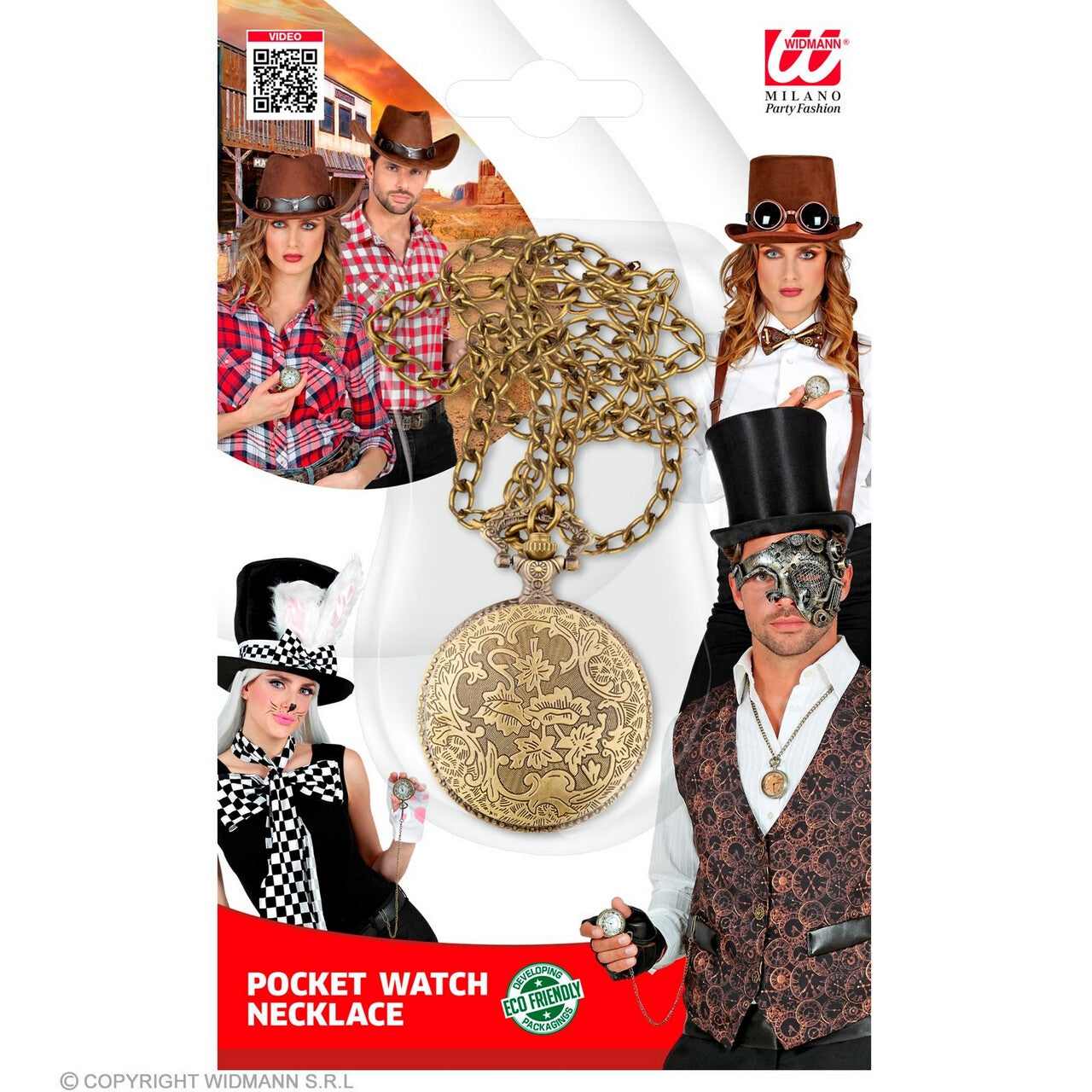 Op deze afbeelding zie je een Accessoires, van het merk Widmann. Altijd Bij De Tijd Horloge Ketting