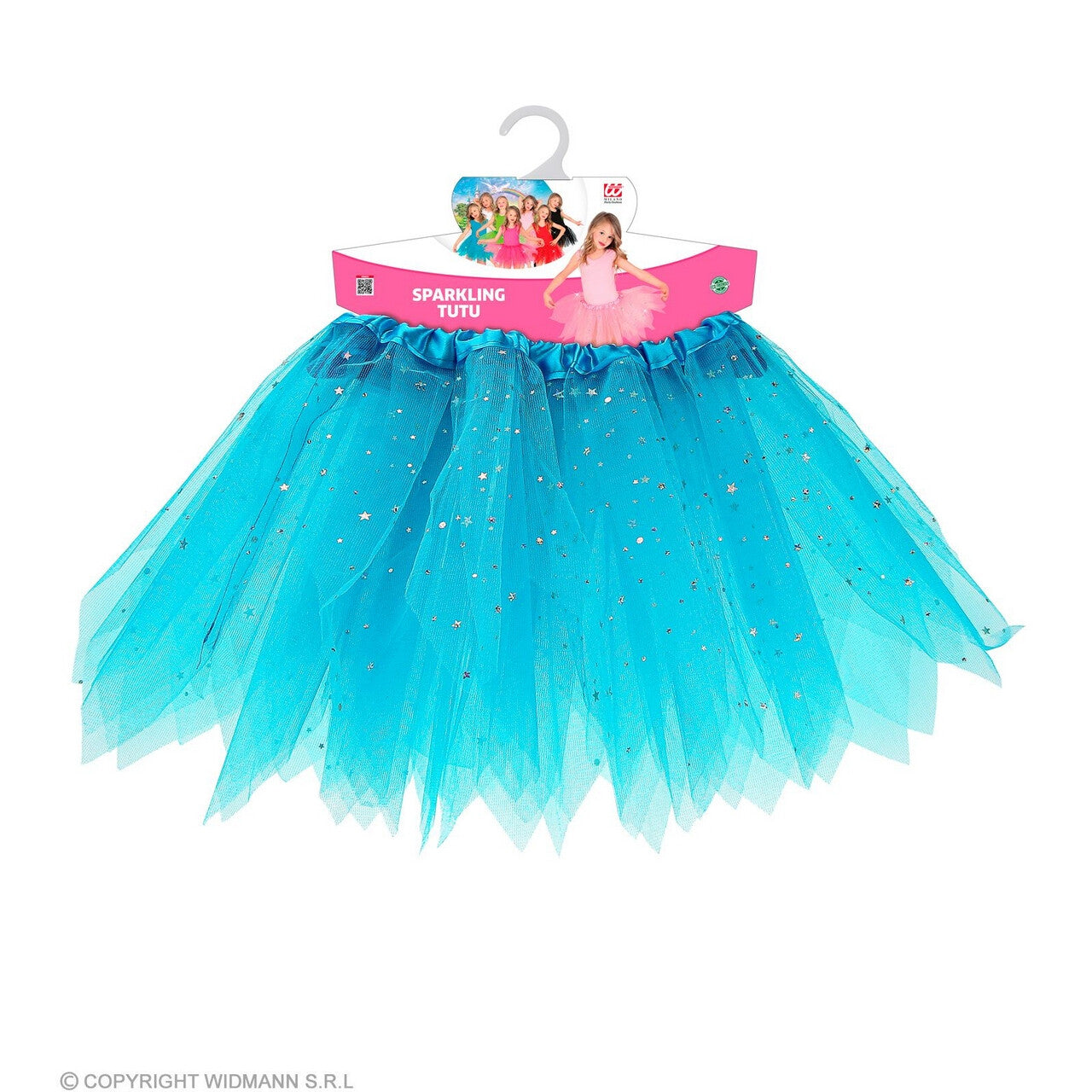 Op deze afbeelding zie je een Kostuums, van het merk Widmann. Hemelse Sterren Tutu 30 Centimeter Blauw Meisje