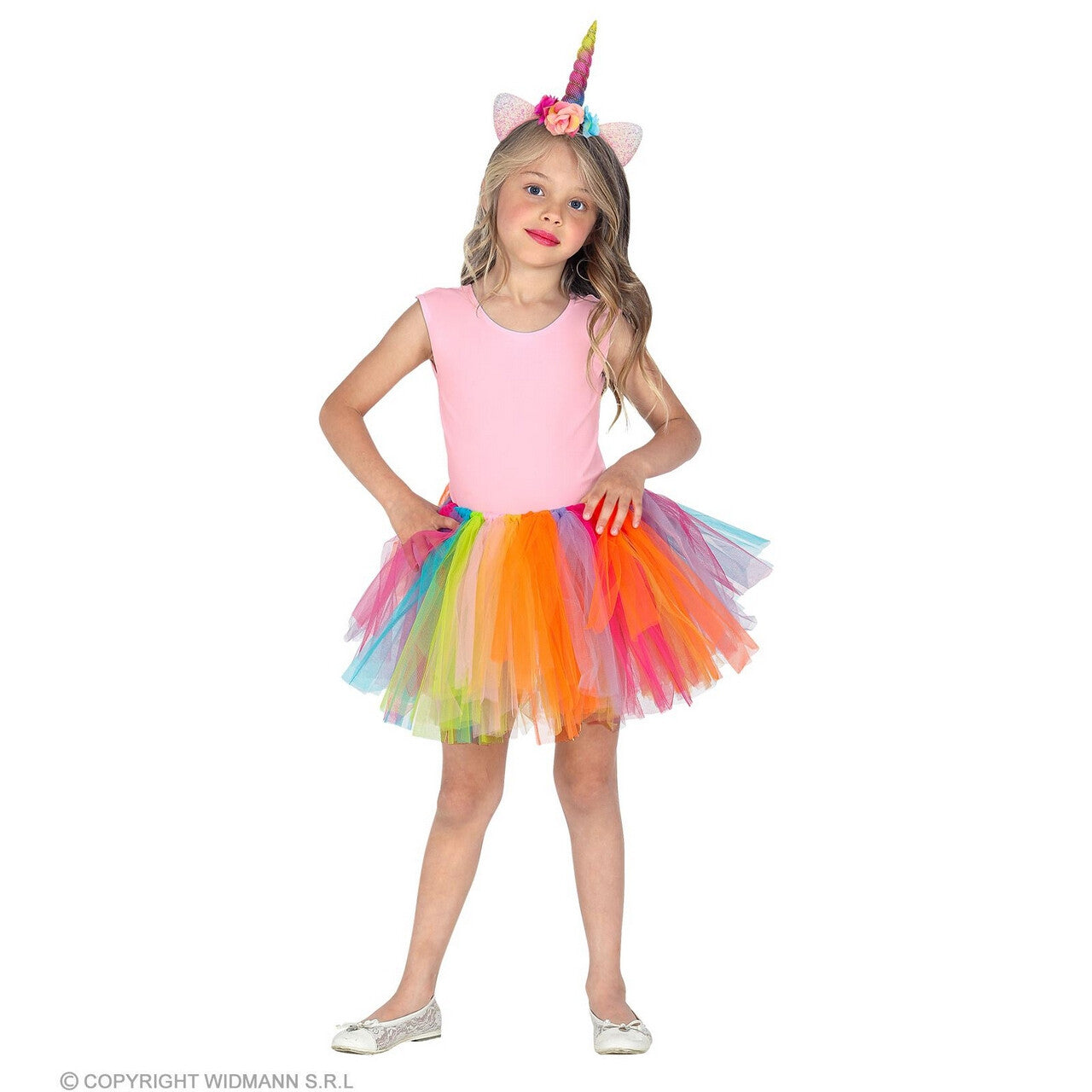 Op deze afbeelding zie je een Kostuums, van het merk Widmann. Fleurige Regenboog Ballet Tutu 30 Centimeter Meerkleurig Meisje