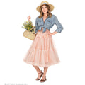 Knie -Tüllrock Petticoat 65 Zentimeter Antike Rose Damen