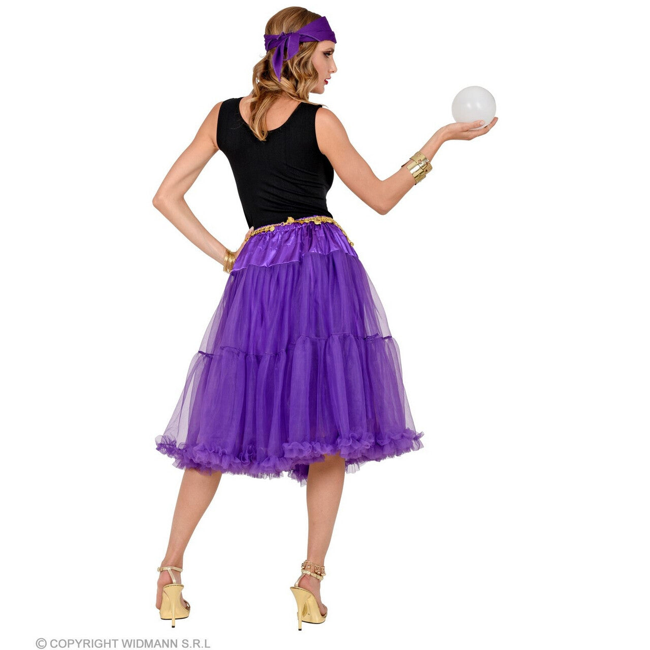 Op deze afbeelding zie je een Kostuums, van het merk Widmann. Knielange Tulle Rok Petticoat 65 Centimeter Paars Vrouw