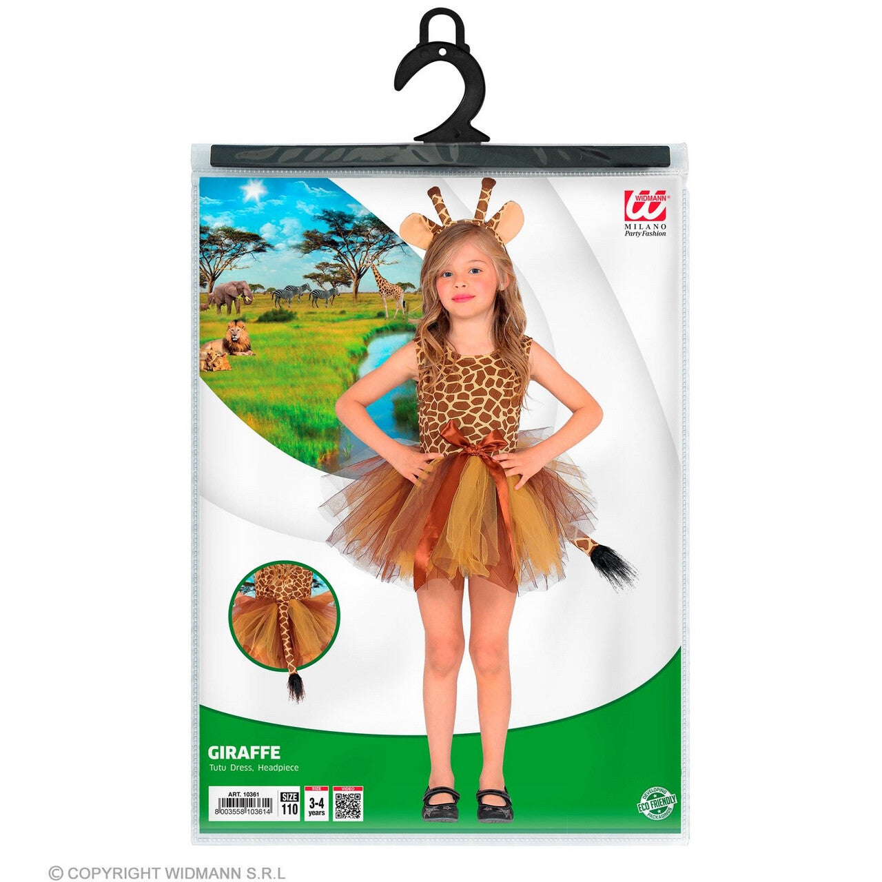 Op deze afbeelding zie je een Kostuums, van het merk Widmann. Elegante Ballet Giraffe Giraldine Meisje Kostuum