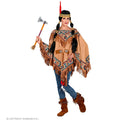 Traditioneller Poncho -Indianer Mit Randflächen Unisex Kostüm