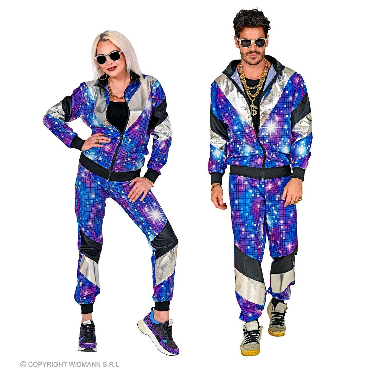 Op deze afbeelding zie je een Kostuums, van het merk Widmann. Discobal Sparkle 80s Kostuum