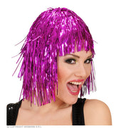 Op deze afbeelding zie je een Accessoires, van het merk Widmann. Roze Feesthaar Disco Pruik