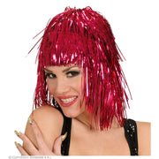 Op deze afbeelding zie je een Accessoires, van het merk Widmann. Rood Feesthaar Disco Pruik