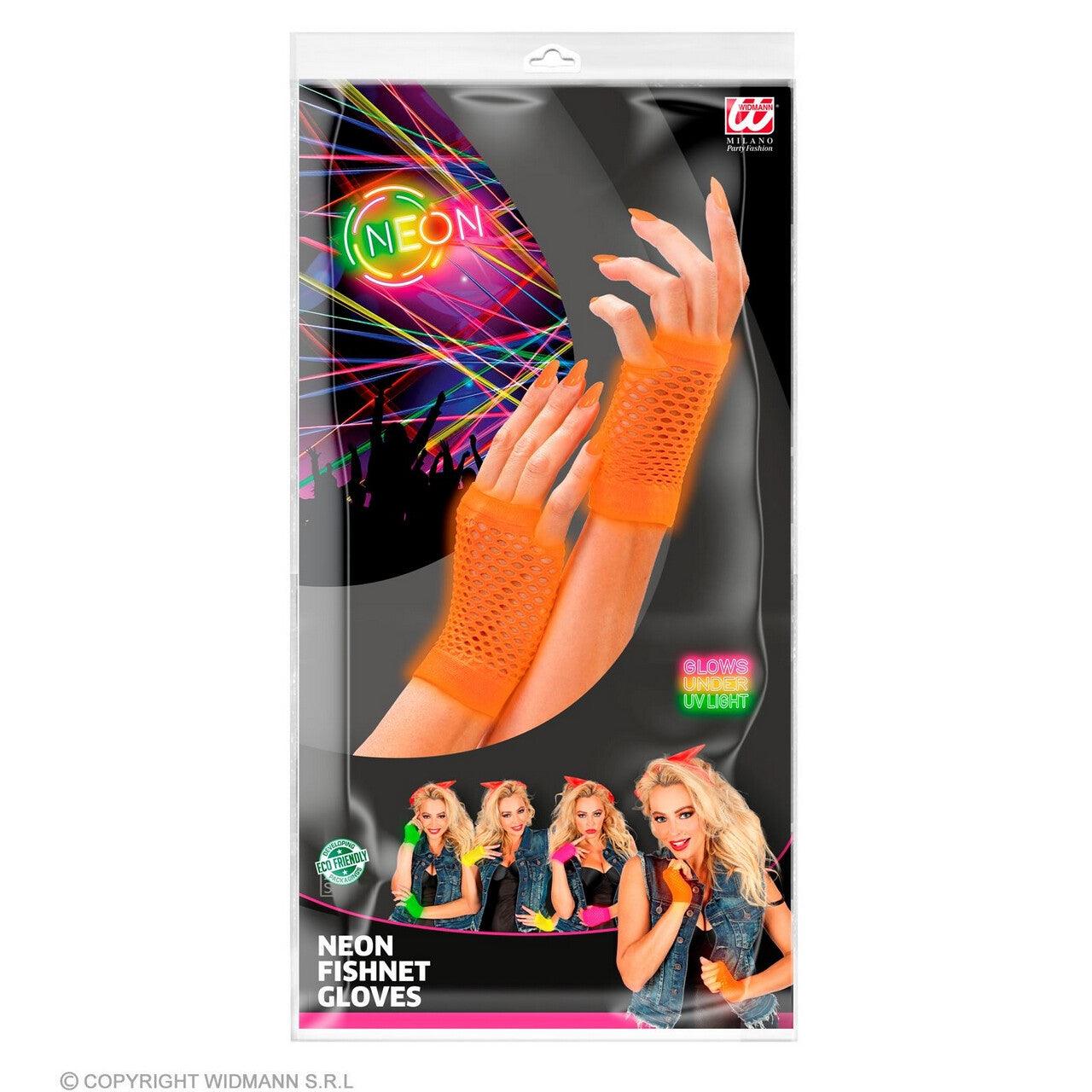 Op deze afbeelding zie je een Accessoires, van het merk Widmann. Vingerloze Handschoenen Kort Neon Oranje