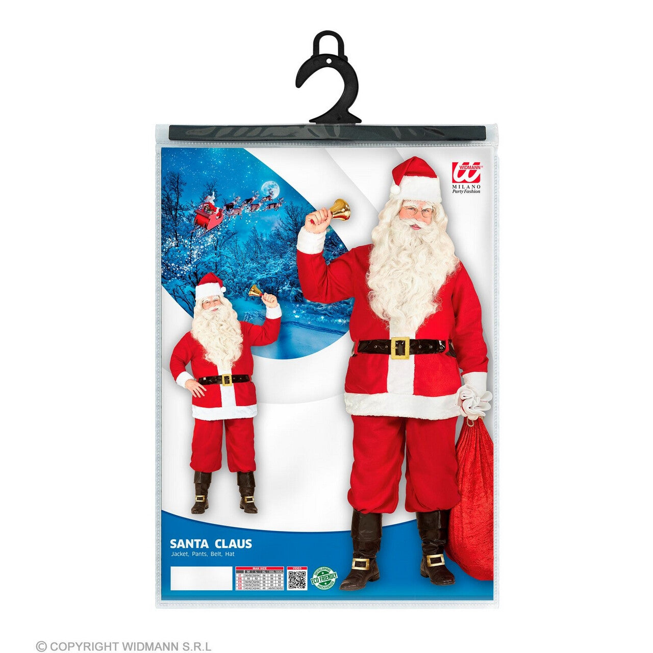 Op deze afbeelding zie je een Kostuums, van het merk Widmann. Altijd Vrolijke Kerstman Kostuum