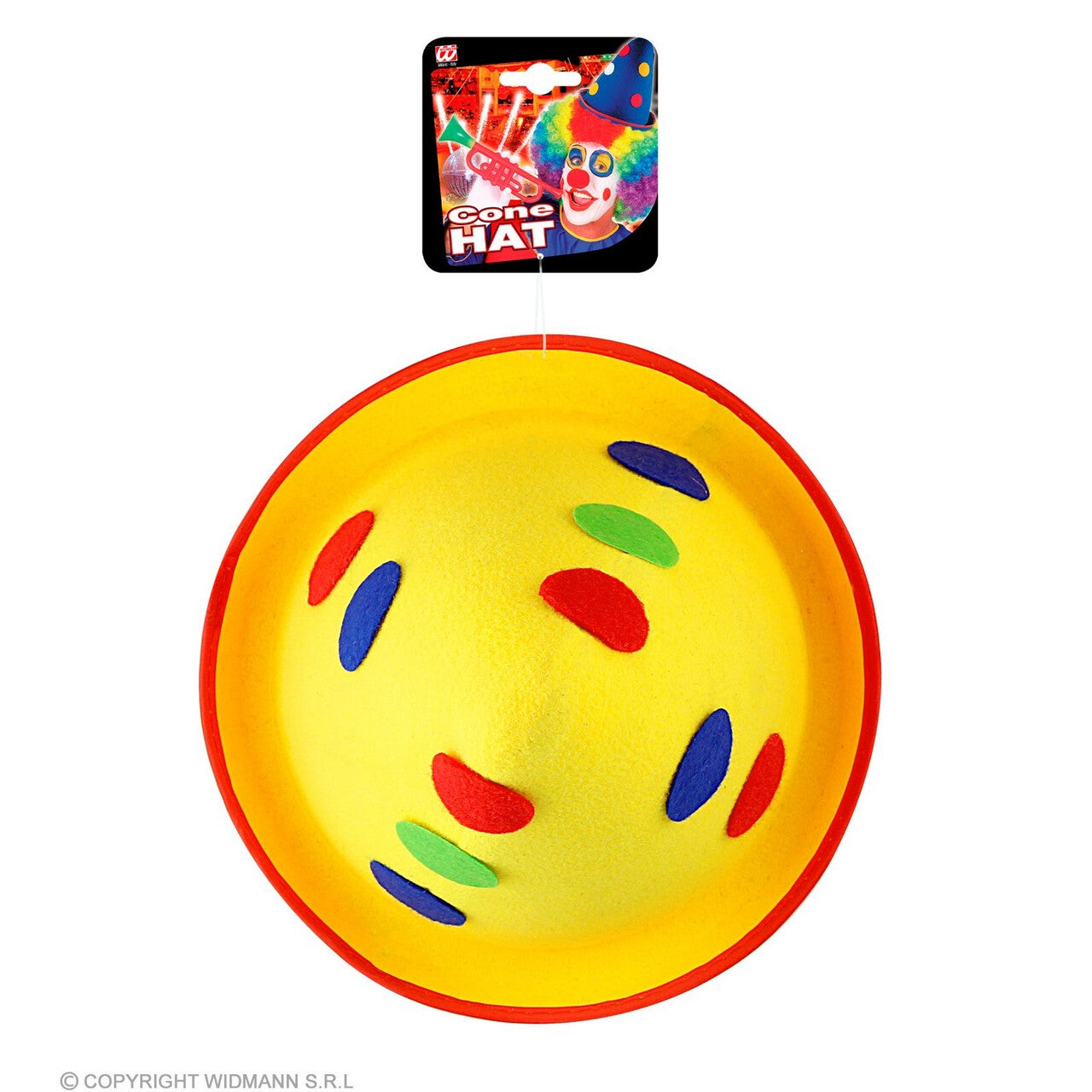 Op deze afbeelding zie je een Accessoires, van het merk Widmann. Hoed Clown Stippel De Clown Geel