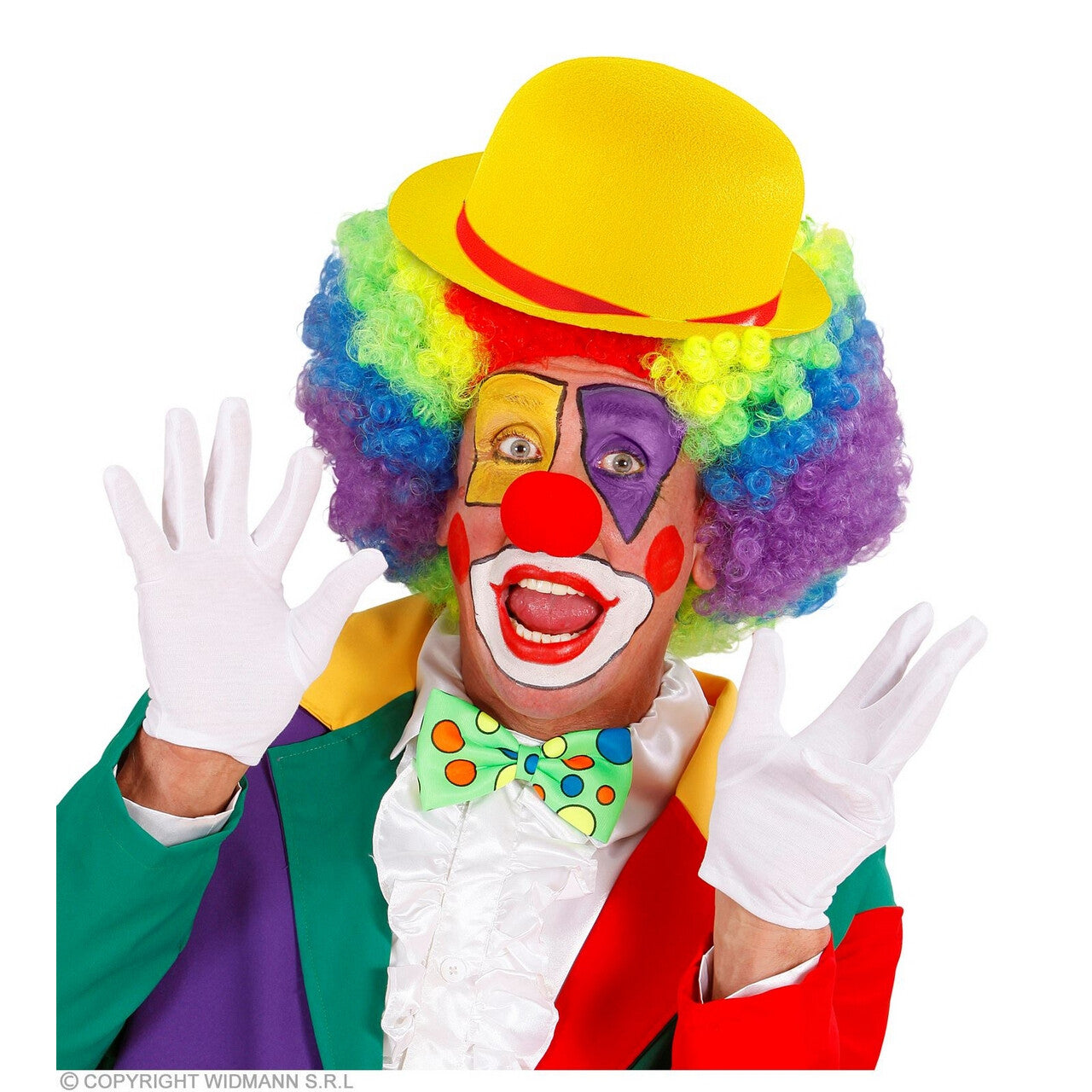 Op deze afbeelding zie je een Accessoires, van het merk Widmann. Bolhoed Geel Met Rood Lintje