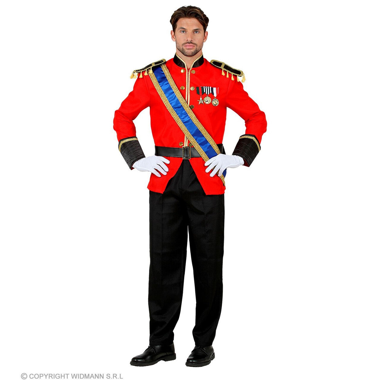 Op deze afbeelding zie je een Kostuums, van het merk Widmann. Koninklijke Prins Op Het Witte Paard William Man Kostuum