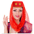 Harem Hut Mit Schleier Yasmine, Rot