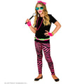80er Jahre Legging Funky Star Neon Rosa Mädchen