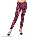 80er Neon Rockstar Leggings Pink Zebra Damen