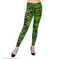 80er Neon Zebra Leggings Damen