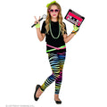 80er Neon-Leggings Melanie Mehrfarbig Mädchen