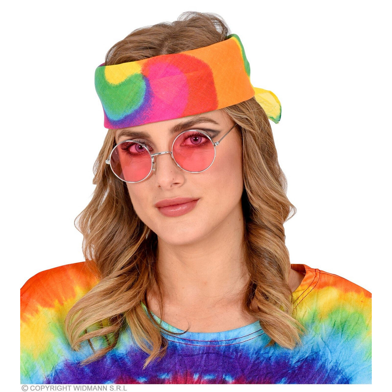 Op deze afbeelding zie je een Accessoires, van het merk Widmann. Bandana Tie Dye, 55 X 55 Centimeter