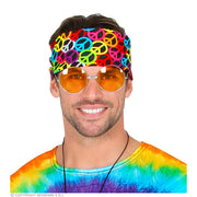 Op deze afbeelding zie je een Accessoires, van het merk Widmann. Bandana Happy Hippie Peace 55 X 55 Centimeter