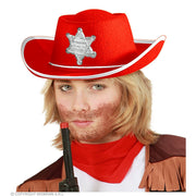 Op deze afbeelding zie je een Accessoires, van het merk Widmann. Beruchte Sheriff Van Kidstown Cowboyhoed Kind Rood