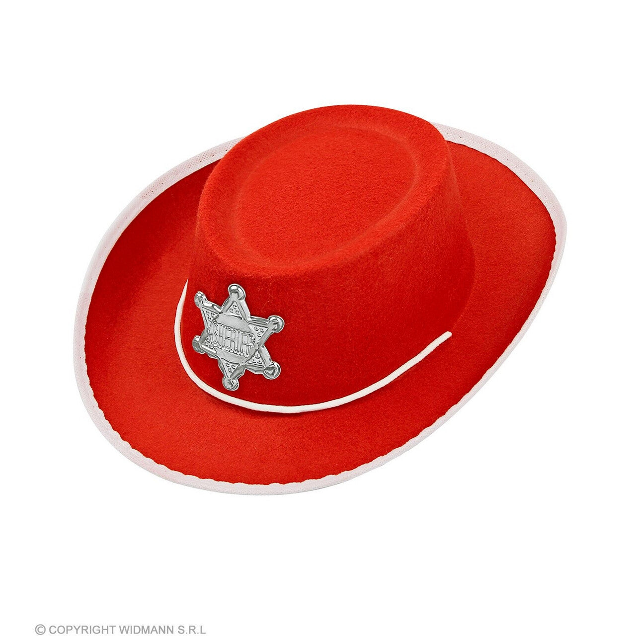 Op deze afbeelding zie je een Accessoires, van het merk Widmann. Beruchte Sheriff Van Kidstown Cowboyhoed Kind Rood