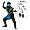 Rücksichtsloser Drachen-Ninja Mit Waffen Blau Kostüm für Jungen