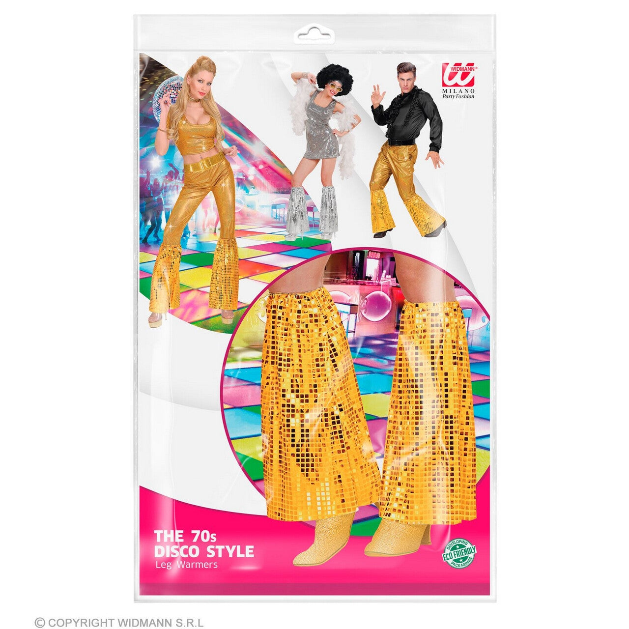 Op deze afbeelding zie je een Accessoires, van het merk Widmann. Gouden Pailletten Disco Beenwarmers