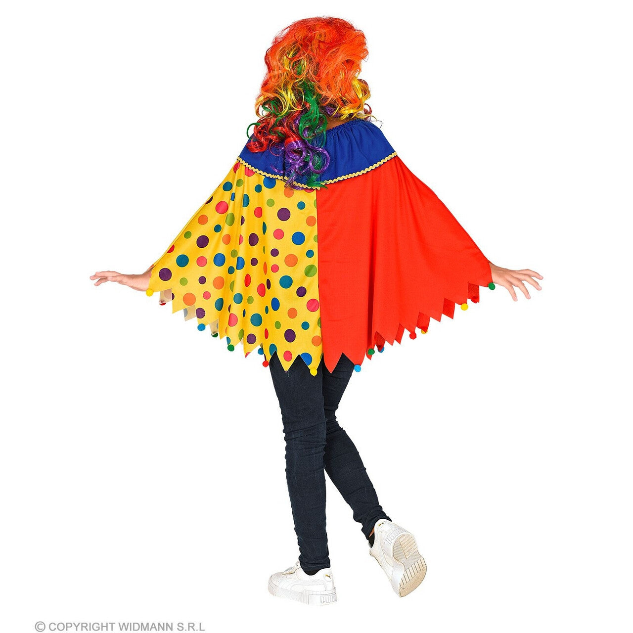 Op deze afbeelding zie je een Kostuums, van het merk Widmann. Grappige Clown Pollie Poncho Kind Kind