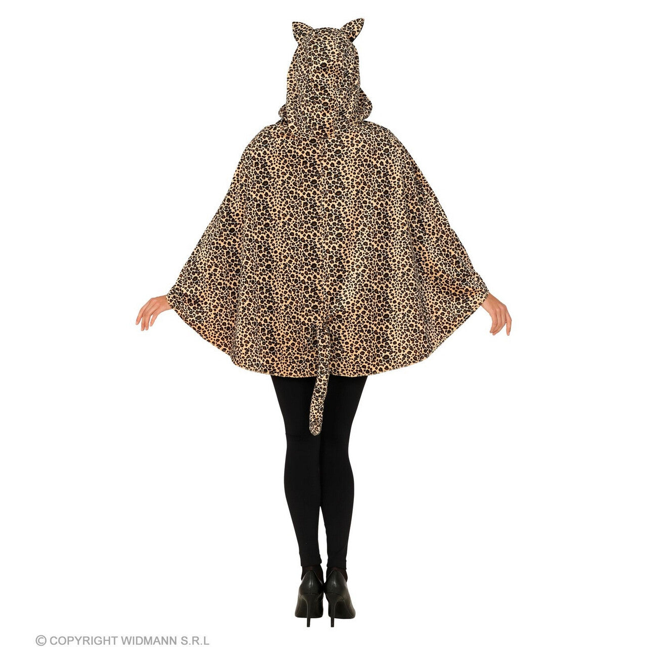 Op deze afbeelding zie je een Kostuums, van het merk Widmann. Kitty Cate Luipaard Poncho