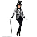 Elegante Betsy Frack Schwarz-Weiß Damen