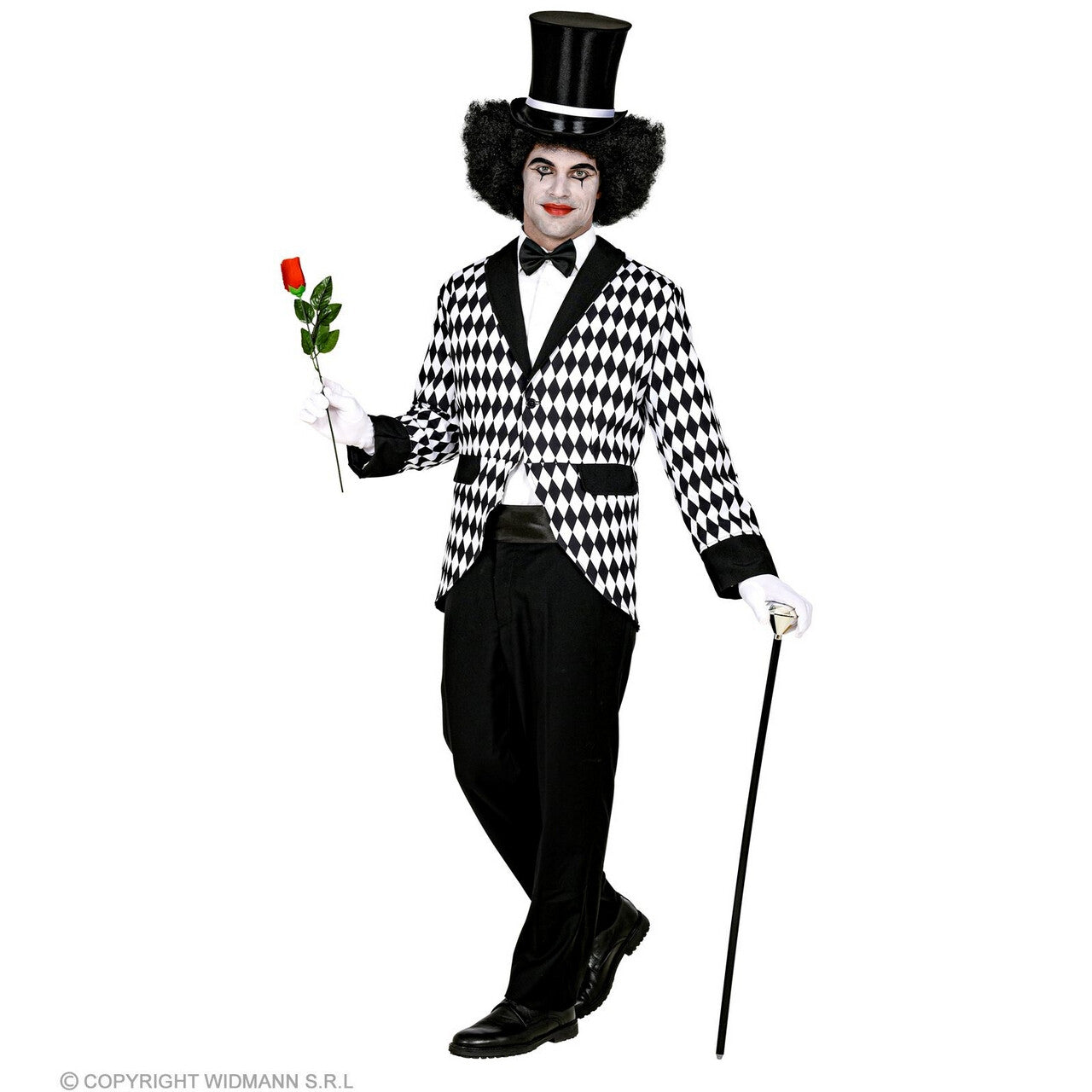 Op deze afbeelding zie je een Kostuums, van het merk Widmann. Eenzame Mime Clown Zwart Wit Man