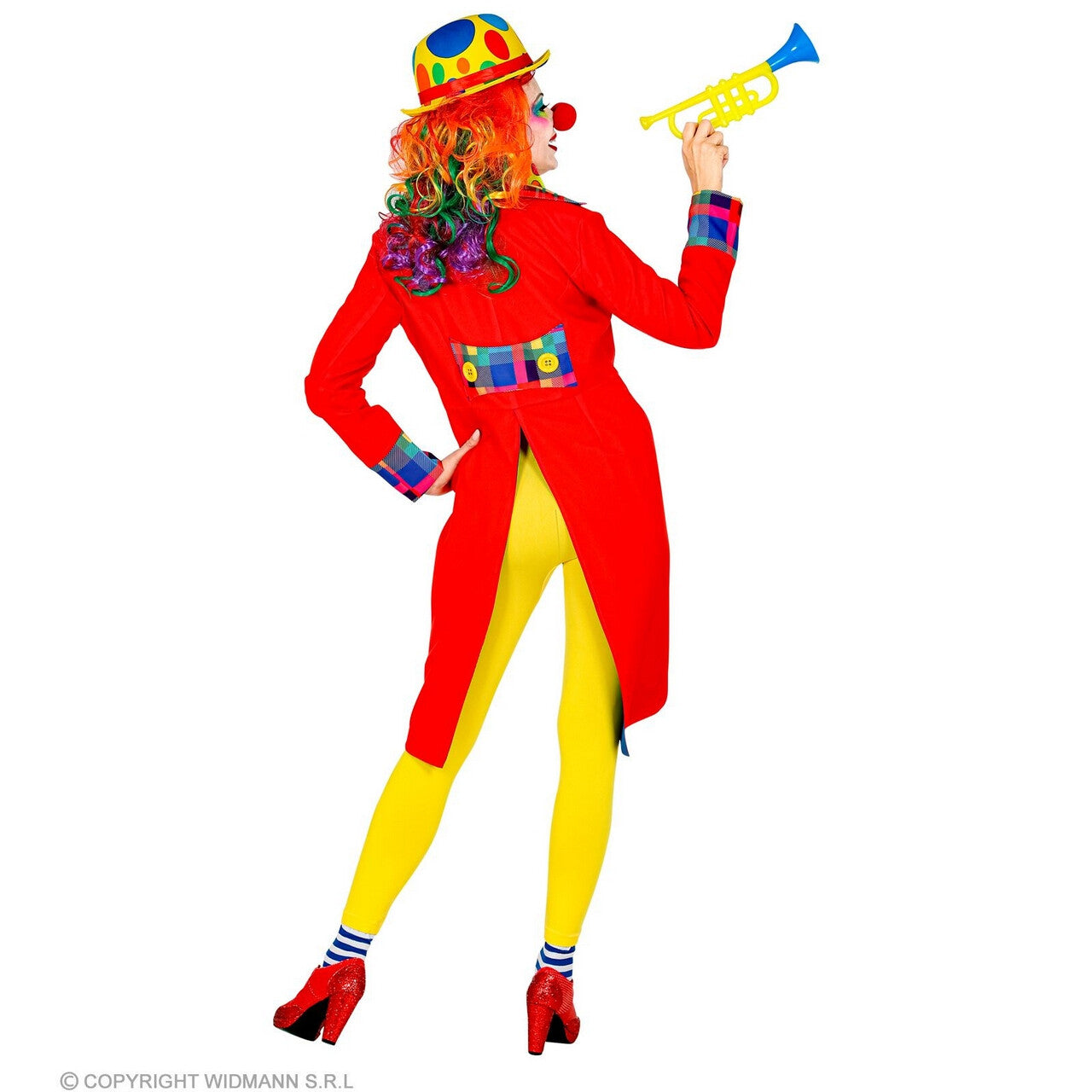 Op deze afbeelding zie je een Kostuums, van het merk Widmann. Breek De Circustent Af Clown Slipjas Rood Vrouw