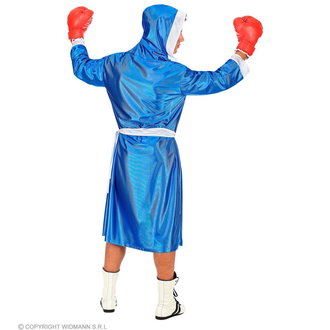 Op deze afbeelding zie je een Kostuums, van het merk Widmann. Bokser King Of The Ring Blauw Man Kostuum