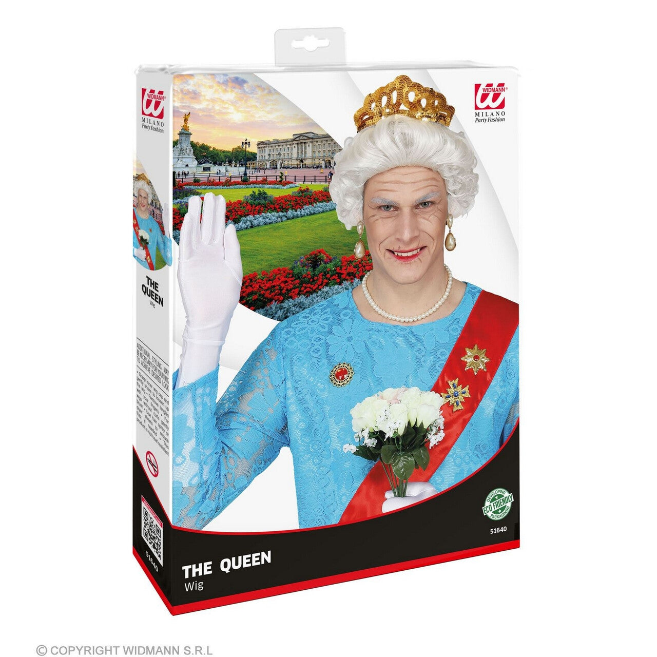 Op deze afbeelding zie je een Accessoires, van het merk Widmann. Pruik Koningin Van Engeland Lizzy